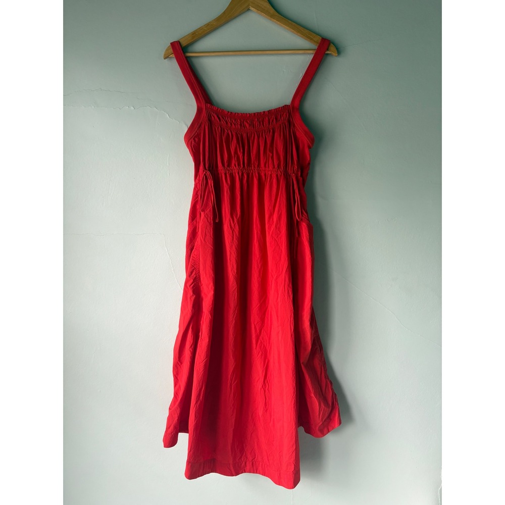 Daily Practice by Anthropologie Keeseville Red Smocked Midi Dress Small - Picture 6 of 9